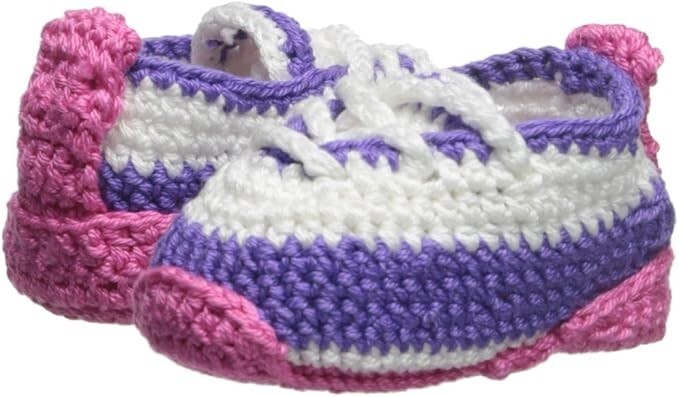 Jefferies Socks Baby Girls Hand Crocheted Tennis Shoe Bootie 1 Pair Pack Item image 4