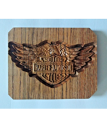 Harley-Davidson Handmade Carved Wooden Shelf Plaque - £14.56 GBP