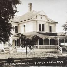 1904-1918 RPPC Battle Creek NE Nebraska ML Thomson Residence Photo Postcard AZO - £31.48 GBP
