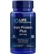 IRON  PROTEIN PLUS WHOLE BODY IMMUNE HEALTH 300mg 100 Capsule LIFE EXTEN... - $21.39