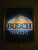 Vintage 1981 Busch Draught Mountains Logo Lighted 3D Beer Sign 19&quot;x16&quot;  - $98.01