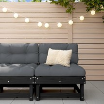 Garden Middle Sofa Black Solid Wood Pine - £39.18 GBP