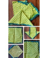 C&amp;F ~ Handcrafted ~ 17&quot; x 17&quot; ~ Green W/ Aqua Dots ~ 100% Cotton Fabric ... - €25,84 EUR