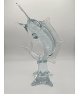 Art Glass Clear Leaping Sailfish Figurine 16.5&quot; - $3,004.12 MXN