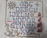 Vintage Sampler, Cross Stitch, Nautical Alphabet, Completed! Lighthouse ... - $24.25
