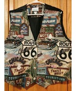 Vintage Made in USA by Ballet Tapestry Route 66 Chicago, Motel Vest Size... - £37.14 GBP