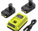 2Pack P102 Replacement Ryobi Battery 18V Lithium + Ryobi Charger For Ryo... - £87.65 GBP