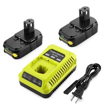 2Pack P102 Replacement Ryobi Battery 18V Lithium + Ryobi Charger For Ryo... - £85.25 GBP