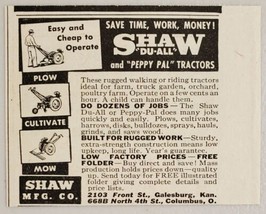 1948 Print Ad Shaw Du-All Tractors &amp; Peppy Pal Galesburg,KS &amp; Columbus,Ohio - $8.08
