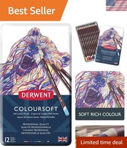 Coloursoft Colored Pencils - 4mm Soft Core, 12 Assorted Colors in Metal Tin - $962.12 MXN