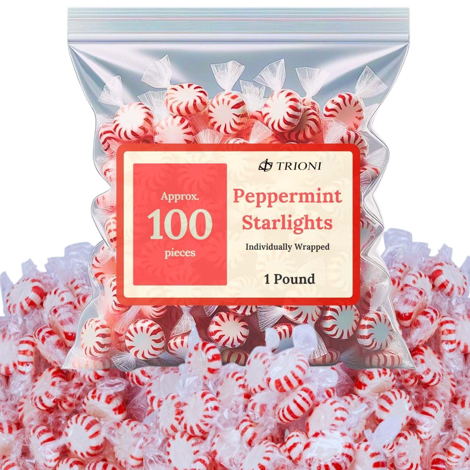TRIONI Peppermint Mint Individually Wrapped Hard Candy 1, 2, 3 &amp; 5 LB - $10.97+