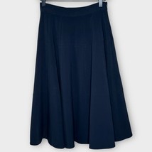 ANTHROPOLOGIE Cartonnier navy a line midi skirt size 2 office career work - $28.06