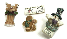 Vintage to Mod Lot Christmas Brooches Lapel Pins Gingerbread Snowman Reindeer - £13.23 GBP