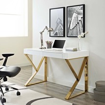 Adjacent Desk White Gold EEI-3031-WHI - £433.46 GBP