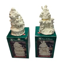 Kmart Trim a Home White Porcelain Santa Claus Figurines Christmas Decor Lot of 2 - £38.16 GBP