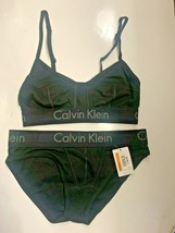Calvin Klein Cotton Logo Bra Set in Black Sz. Small - £34.59 GBP