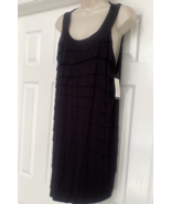 Style &amp; Company Women&#39;s Midi Dress Ruffled Black Art Gallery Size Large C2 - $14.84