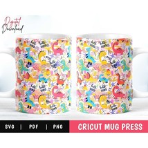 Dinosaur Cricut Mug Wrap, Cricut Mug Wrap Svg, Coffee Mug SVG, Mug Wrap Template - £3.10 GBP