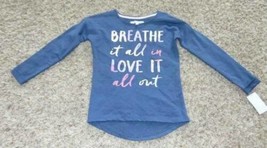 Girls Shirt Harper Elliott Blue Breathe Love It Long Sleeve Cozy Top-siz... - $10.89