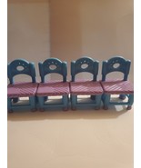 Dora The Explorer Dollhouse Doll House 4 Blue and Purple Table Chairs  - $14.02 CAD