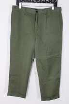 Vince 32x24 Green Lyocell Cuffed Turn-Up Tapered Cropped Trouser Pants - £29.84 GBP