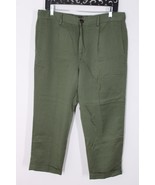 Vince 32x24 Green Lyocell Cuffed Turn-Up Tapered Cropped Trouser Pants - £30.01 GBP