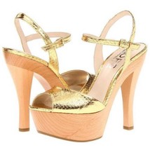 $295 Michael Kors &quot;Iden&quot; Platform Sandals, Women&#39;s Shoes, Gold Snake 6US-10US - £47.32 GBP