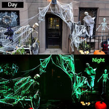 Halloween Indoor Outdoor Horror Decoration Glow in The Dark Spider Webs ... - $6.50+