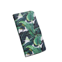 Anymob Samsung Case Green Banana Leaf Design Flip Leather Wallet Phone Cover - £23.09 GBP