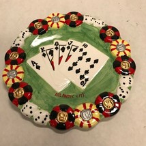 Vintage 1997 plate collector MAN CAVE gambling dice cards poker chip Atlantic - £24.59 GBP