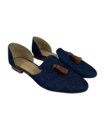 Talbots Flats Women 8 Blue Brown D’Orsay Denim Tassel Spring Sienna Fran... - £43.19 GBP