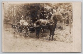 RPPC Lovely Edwardian Family in Horse Drawn Carriage Postcard B26 - £11.15 GBP