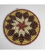 Native American Coil Woven Trivet Wall Plate 9 3/4” Earth Tones Navajo? - £20.54 GBP