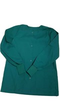 Scrubs EWC Snap Front Long Sleeve Top SWUFDC HG Green Size Womens X Small - $14.84