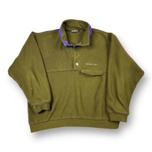 Vintage Moonstone Fleece Pullover Jacket USA 1/4 Button Green Purple Tri... - £23.73 GBP