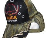 AES The Buck Stops Here Hunting Deer Black Face Camouflage Embroidered C... - $9.88
