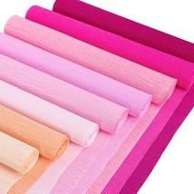 8 Rolls Crepe Paper Streamers Pink Crepe Paper Rolls Crepe Paper Flower Diy Kits - £20.90 GBP