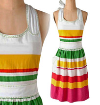 Anthropologie Chicle Apron Colorful Cotton Stitching Hostess Wedding GIF... - $49.90