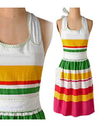 Anthropologie Chicle Apron Colorful Cotton Stitching Hostess Wedding GIF... - £37.66 GBP