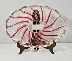 Mikasa Peppermint Red Swirl Oval Sweet Dish 9½&quot; Made In Germany - £18.64 GBP