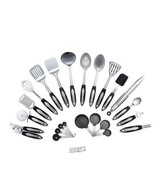 23-Pc Stainless Steel Kitchen Utensil Set Silver/Black Dishwasher Safe F... - £41.06 GBP