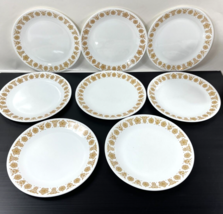 Set of 8 Corelle Butterfly Gold Dinner Plates 10-1/4&quot; Corning Ware 1970’S MCM - £59.33 GBP