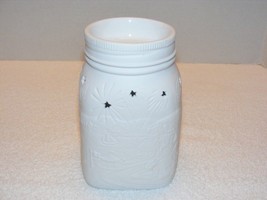 Scentsy White Fourth Of July Theme Full Size Warmer Mason Jar Designed Guc - £32.16 GBP