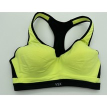 Victoria&#39;s Secret VSX Sports Bra Incredible Neon Yellow Black Racerback ... - $17.63
