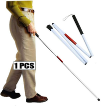 Folding Cane Blind Stick Walking Cane White for the Blind Person Visually Impair - £16.79 GBP