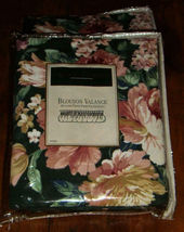 Croscill Berkshire Floral Hunter Green Blouson Valance Pink White Golden NEW - $9.97