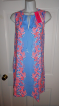 NWT LILLY PULITZER BLUE PERI SHRIMPLY THE BEST JOHANA COVERUP XL - $1,235.29 MXN