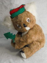 Vintage Ace Novelty Co Christmas Koala Bear Plush with Striped Winter Cap - £9.44 GBP