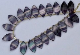 Natural, 20 piece faceted fluorite gemstone marquise beads, 10x20 mm app, fluori - £55.17 GBP