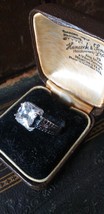 Anello vintage in argento sterling con zirconi degli anni &#39;60, misura UK P... - $84.31